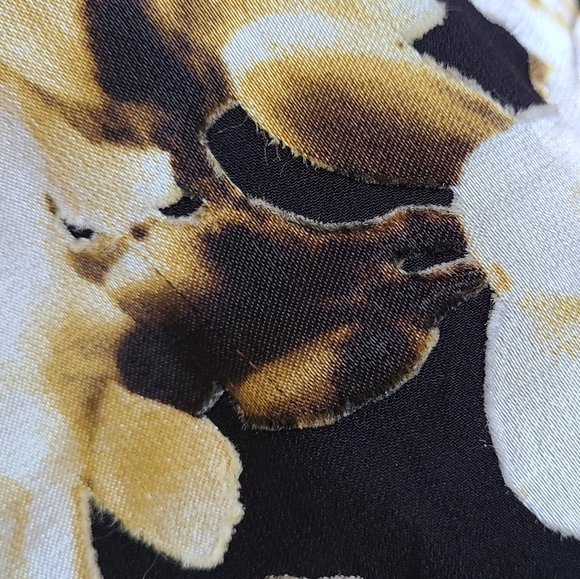 Alice + Olivia Fabiola Black Silk Blend Floral Asymmetric Dress Women's Size 8 - Picture 16 of 16